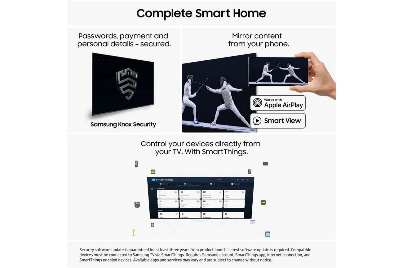 Samsung U8000F – SmartThings, AirPlay ואבטחת Knox