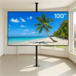 עמוד רצפה תקרה למסכי 100 אינץ' שחור מט