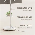 מעמד רצפתי  לבן נייד עם גלגלים נסתרים למסכים עד 65″ דגם AL-65W 3