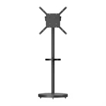מעמד רצפתי נייד עם גלגלים נסתרים למסכים עד 65″ דגם AL-65 שחור מט 8