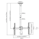 זרוע טלסקופית תקרתית עד 86 אינץ' CE946 6