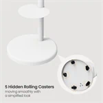 מעמד מעוצב עם גלגלים סמויים עד 86 בצבע לבן AL75W 6