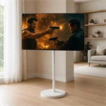 מעמד נייד לבן עד 55 אינץ' עם גלגלים נסתרים AL55W