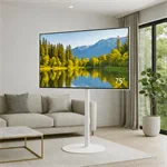 AUDIO LINE AL-60 – מעמד רצפתי למסך עד 75″ לבן