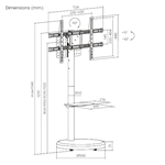 מעמד ללא קדיחה ל TV עד 86 אינץ' FS38B שחור מט 6
