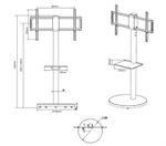 מעמד נייד עד 85 אינץ שחור מט עם גלגלים סמויים AL 85 2