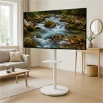 מעמד נייד מעוצב עם גלגלים למסכים עד 75″ – דגם AL-95 מוגבה