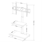 מעמד רצפתי מעוצב עם גלגלים למסכים עד “75 DWD520B 4