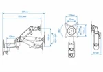 זרוע הידראולית תלת מפרקית עד 35 למסך מחשב North Bayou NB F150 8