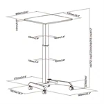 שולחן אישי נייד למחשב עם הטיית זווית וכוונון גובה FWS07 3