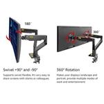 זרוע שולחנית דו מפרקית ארגונומית ל2 מסכי מחשב עד "32 2