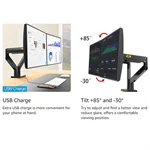 זרוע שולחנית דו מפרקית ארגונומית ל2 מסכי מחשב עד "32 3