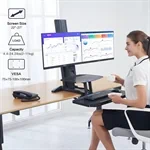 מעמד שולחני הידראולי ל 2 מסכי מחשב עד 32" עם 2 מדפים NB L100 5