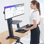 מעמד שולחני הידראולי ל 2 מסכי מחשב עד 32" עם 2 מדפים NB L100 4