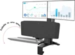 מעמד שולחני הידראולי ל 2 מסכי מחשב עד 32" עם 2 מדפים NB L100 3