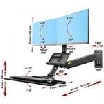 זרוע הידראולית ל-2 מסכי מחשב מקלדת עם מקלדת ועכבר North Bayou Mc272a 2