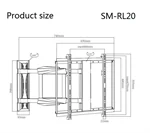 זרוע חשמלית דו כיוונית למסכים עד 75 דגם PL10 6