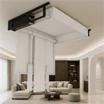 מתקן תקרתי ממונע סמוי לטלויזיה עד 65 אינץ עם מהלך ירידה 3