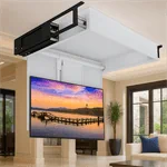 מתקן תקרתי ממונע סמוי לטלויזיה עד 65 אינץ עם מהלך ירידה