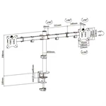 זרוע שולחנית, דו מפרקית ל 2 מסכי מחשב עד "32 3