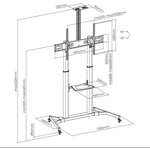 עגלה ניידת למסכים גדולים עד 100״ דגם  TTL17-610TW 4
