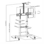 מתקן נייד טלסקופי למסכים עד 100״ TTL06H 7