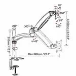 מתקן תליה למסכי מחשב LDT500M  LEXUS עד 27" 4