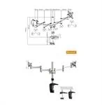 זרוע שולחנית לתליית 2 מסכי מחשב עד 27 אינץ' דגם LDT 3