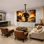 זרוע תקרתית שחורה למסכים עד 86 אינץ' עשויה נירוסטה ST-1003