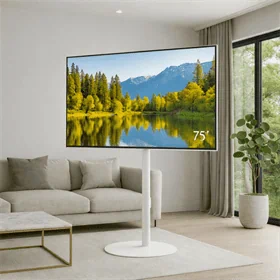 AUDIO LINE AL-60 – מעמד רצפתי למסך עד 75″ לבן