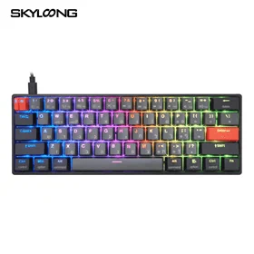 מקלדת גיימינג SKYLOONG GK61 שחור־אפור PBT