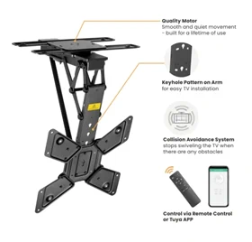 זרוע תקרה חשמלית עד 65 עם צידוד 90 מעלות