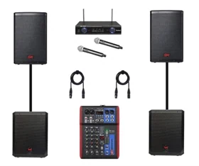 מערכת קריוקי SW בגודל 10 אינץ׳ עם סאבים WPM110AD