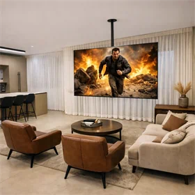 זרוע תקרתית שחורה למסכים עד 86 אינץ' עשויה נירוסטה ST-1003