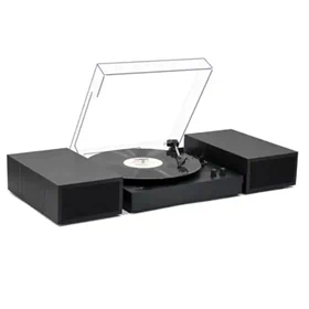 פטיפון Bluetooth עם רמקולים מדפיים – Pure Acoustics TT-45 (שחור)