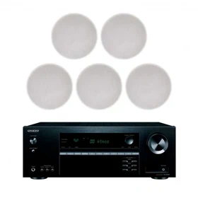 מערכת קולנוע ביתי עם רמקולים שקועים Pure acoustics & Onkyo