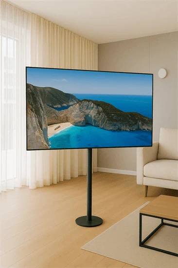 עמוד טלוויזיה שחור עד 80 אינץ' שחור מט דגם ST-1001 פרימיום