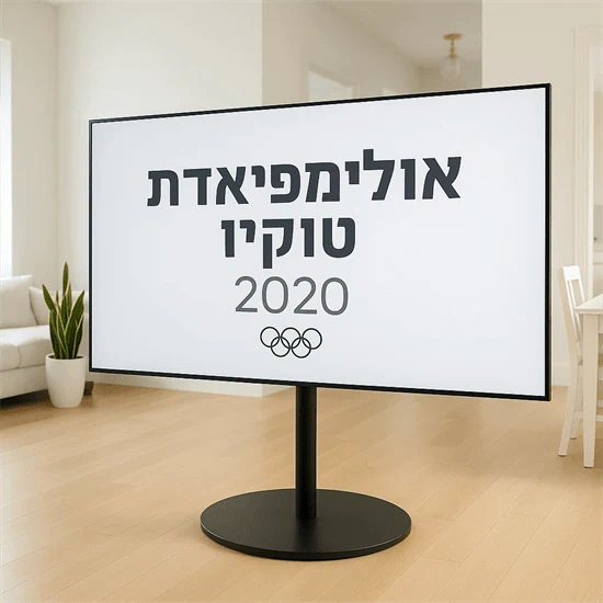 עמוד TV נייד  עד 65 בצבע שחור מט דגם 414