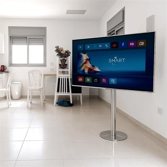 עמוד נירוסטה למסך TV דגם ST-1000 עם אחריות לכל החיים