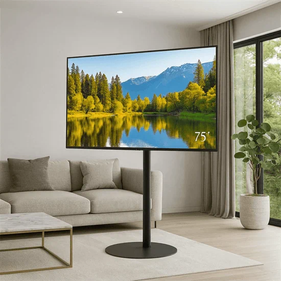 AUDIO LINE AL60B – מעמד רצפתי למסך עד 75″ שחור