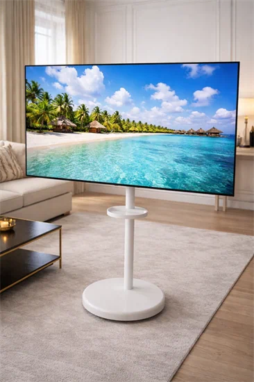 מעמד מעוצב עם גלגלים סמויים עד 86 בצבע לבן AL75W