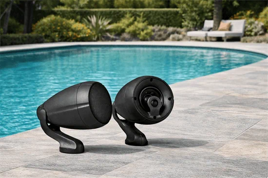 זוג רמקולים לגינה Polk Audio SAT30 בעיצוב מיוחד