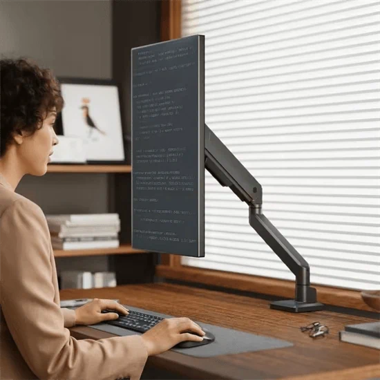 זרוע שולחנית דו-מפרקית ארגונומית למסך מחשב עד 45″-  TMG45