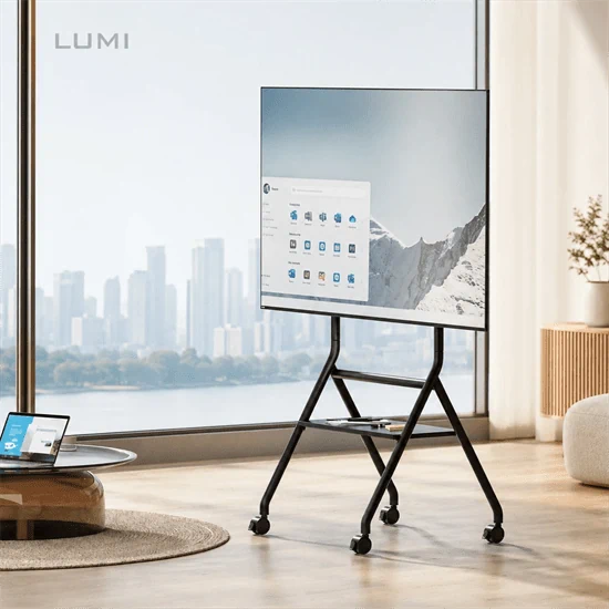 עגלה ניידת למסכי טלוויזיה LUMI TTF13E-עד 86 שחור מט