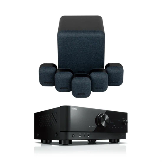 רסיבר קולנוע ביתי YAMAHA וסט קולנוע ביתי MONITOR AUDIO