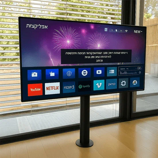 עמוד נירוסטה שחור פריק לטלוויזיה עד “98