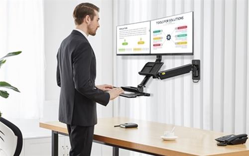 זרוע הידראולית ל-2 מסכי מחשב מקלדת עם מקלדת ועכבר North Bayou Mc272a