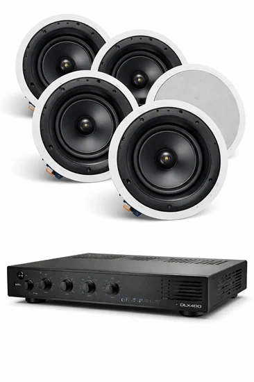 מבצע מוסיקה לעסק מגבר ו 4 רמקולים DLX