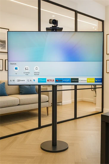 עמוד רצפתי עד 80 כולל מתקן למצלמה לשיחות וועידה