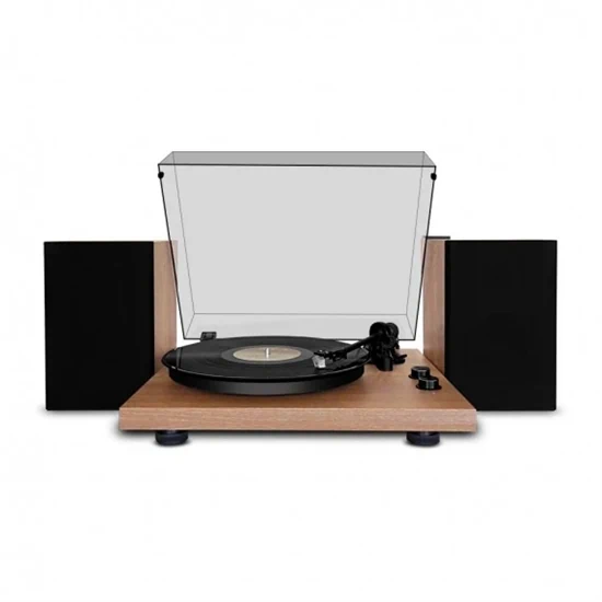 פטיפון מקצועי עם מחט Audio Technica רמקולים סטריאו מדפיים 80 וואט וכיסוי